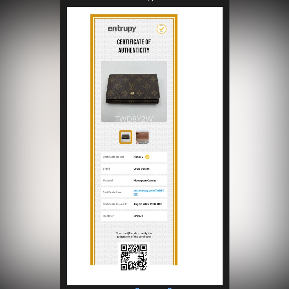 Louis Vuitton Sarah Brown and Gold Monogram Wallet - Picture 9 of 9